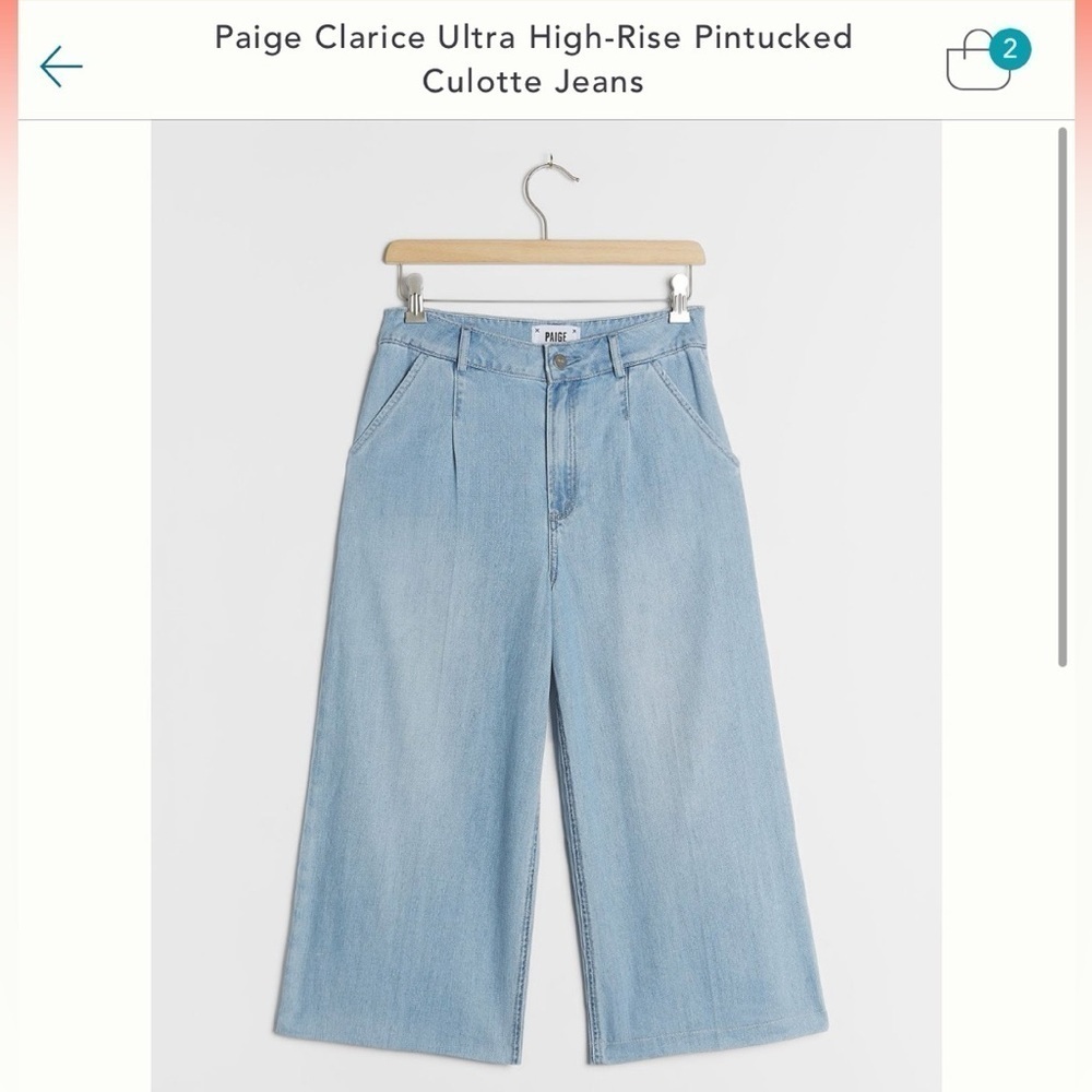 PAIGE Clarice high rise culotte pant, 26, EUC